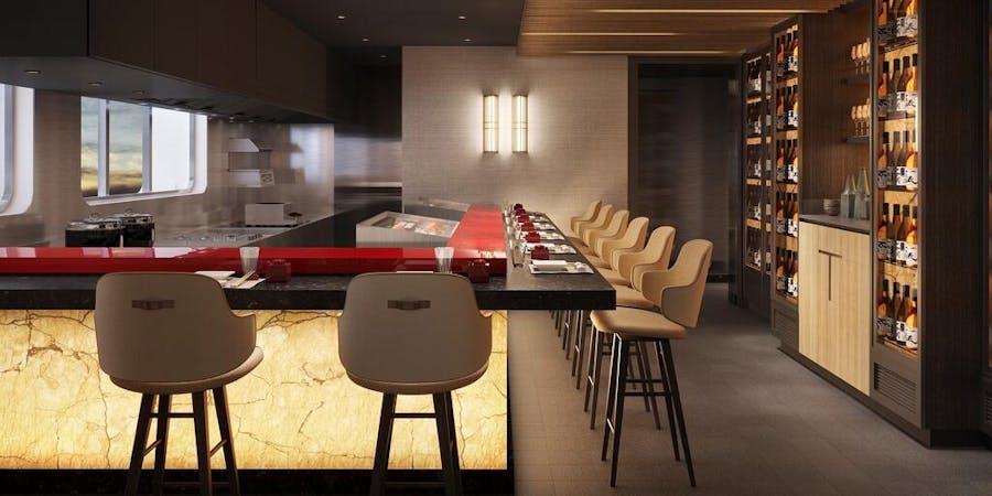 Umi Uma & Sushi Bar on Crystal Endeavor (Photo: Crystal Cruises) Umi Uma & Sushi Bar on Crystal Endeavor (Photo: Crystal Cruises)
