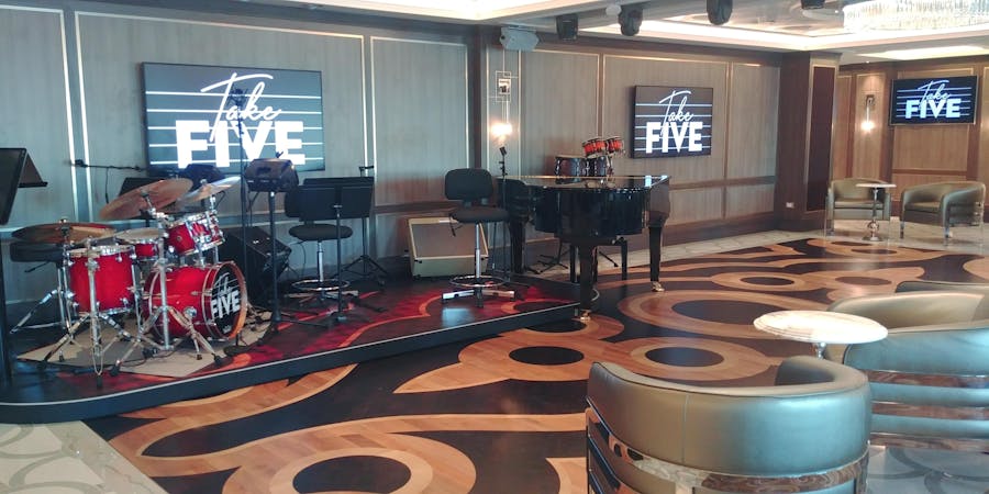 The Take Five Lounge on Sky Princess (Photo: Dori Saltzman/Cruise Critic) The Take Five Lounge on Sky Princess (Photo: Dori Saltzman/Cruise Critic)
