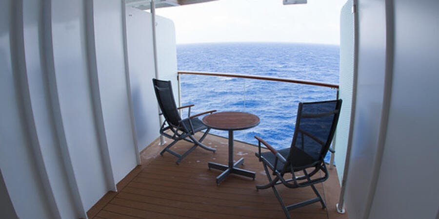 The angled balcony cabin on a Celebrity's Solstice-class ship (Photo: kimcheeboy/Cruise Critic member) The angled balcony cabin on a Celebrity's Solstice-class ship (Photo: kimcheeboy/Cruise Critic member)