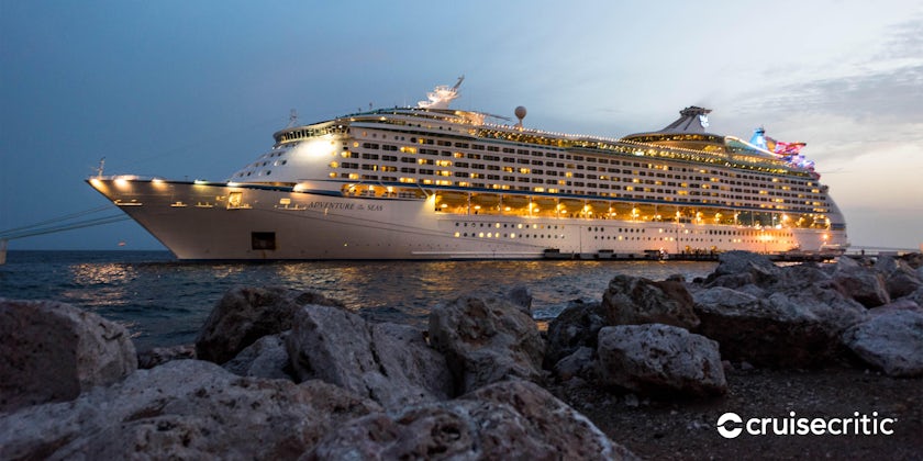 Zoom Background: Adventure of the Seas in port (Photo: Cruise Critic)