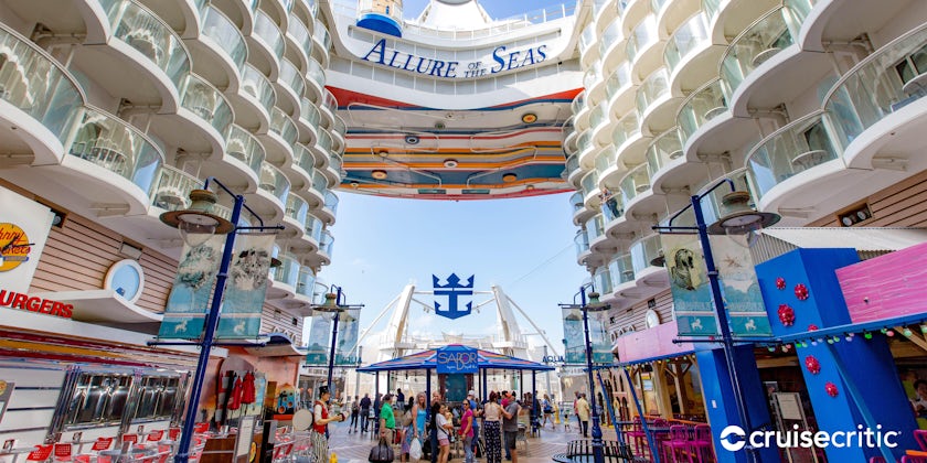 Zoom Background: The Boardwalk on Allure of the Seas (Photo: Cruise Critic)