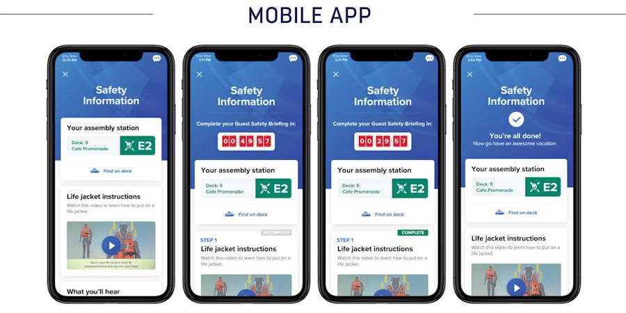 Muster 2.0 Mobile App (Photo: Royal Caribbean) Muster 2.0 Mobile App (Photo: Royal Caribbean)