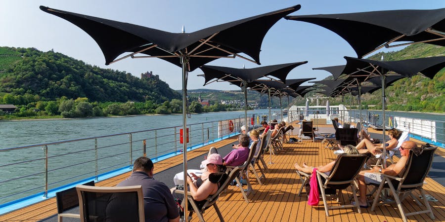 Passengers castle watching from sun deck on AmaKristina (Photo: Franz Neumeier/Cruise Critic Contributor) Passengers castle watching from sun deck on AmaKristina (Photo: Franz Neumeier/Cruise Critic Contributor)