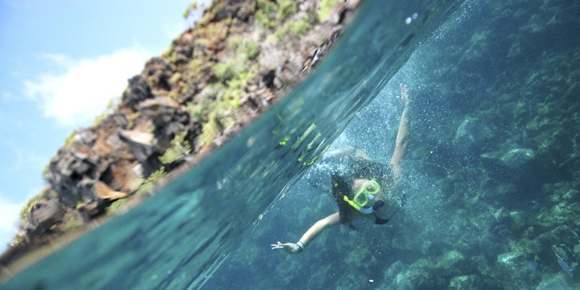Young girl Snorkeling in the Galapagos