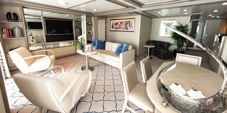 The Owner's Suite's Living Room on Silver Muse (Photo: Cruise Critic) The Owner's Suite's Living Room on Silver Muse (Photo: Cruise Critic)