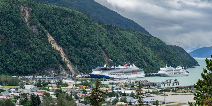 Cruise ships at the Railroad Dock in Skagway, Alaska in July 2022 (Photo: Aaron Saunders)