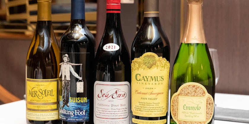 Caymus wines that will be served at the Caymus Vineyards Winemaker Dinner on Princess ships (Photo/Princess Cruises)