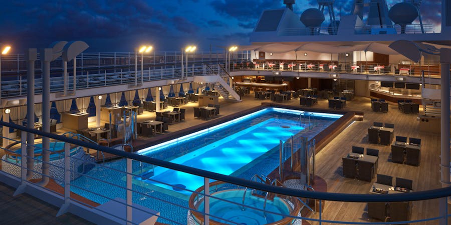 Silver Muse pool at night Silver Muse pool at night
