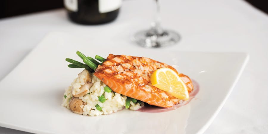 Sea Salt Accented King Salmon from the King Salmon Restaurant in Denai Wilderness Lodge (Photo: Princess Cruises) Sea Salt Accented King Salmon from the King Salmon Restaurant in Denai Wilderness Lodge (Photo: Princess Cruises)