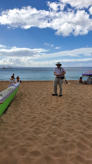 On the beach in Maui.