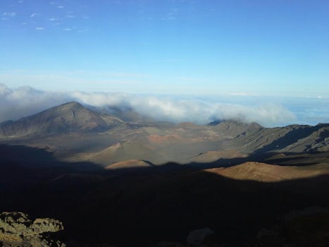 Looking down into Haleakala crater