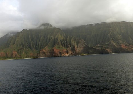 Na Pali coast of Kauai from the ship