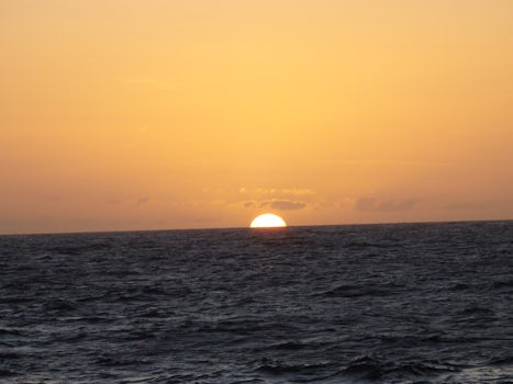 Sunset after sailing from Tobago Cays, Grenadines