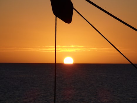 Sunset after sailing from Martinique