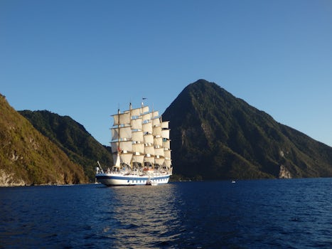 Royal Clipper at full sail, St. Lucia