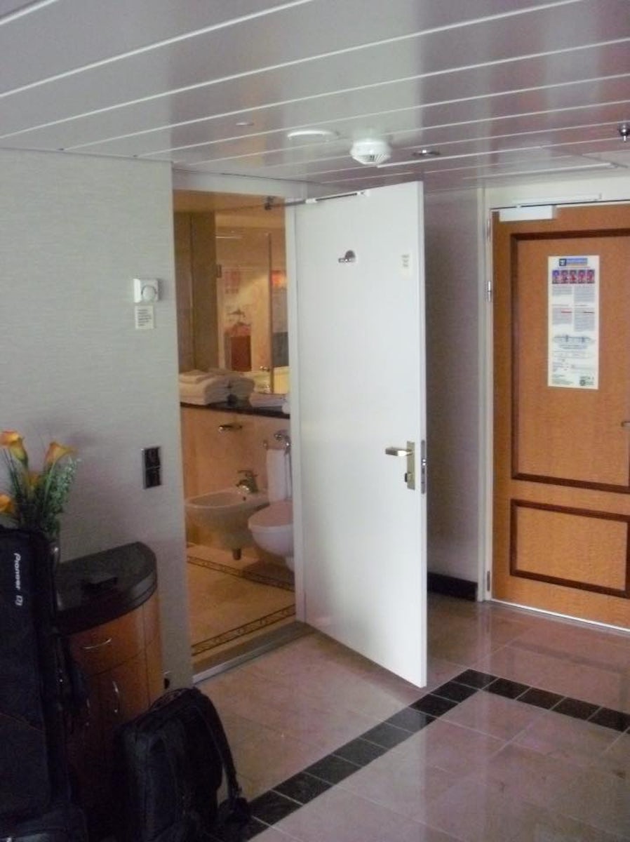 Door to Stateroom (Right) - Bathroom Door on Left