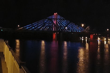 River at Night - Colorful Bridge Lighting