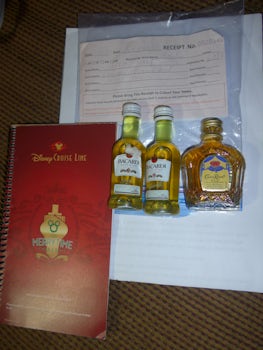 Liquor confiscated at embarkation - yep 1 oz bottles