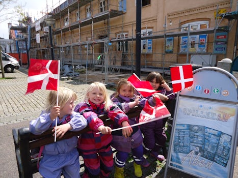 Danish children in the port of Fredericia