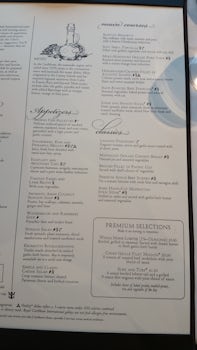 sample main dining menu