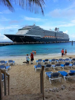 Westerdam from the beach of the Grand Turk cruise center.
