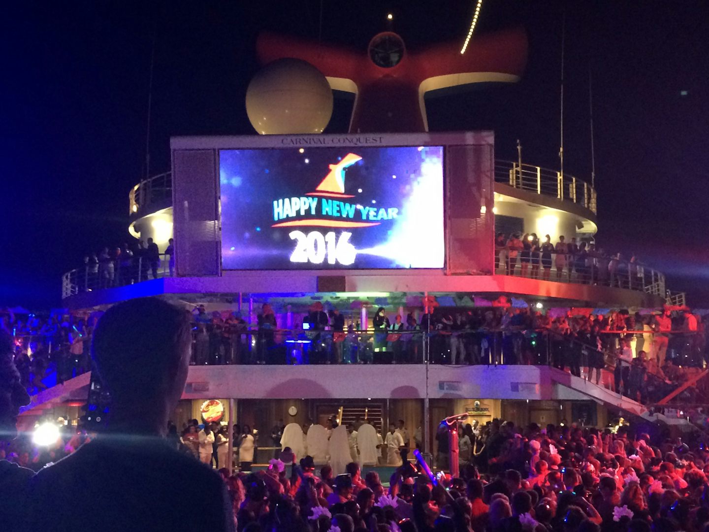 New Years party on the Lido Deck