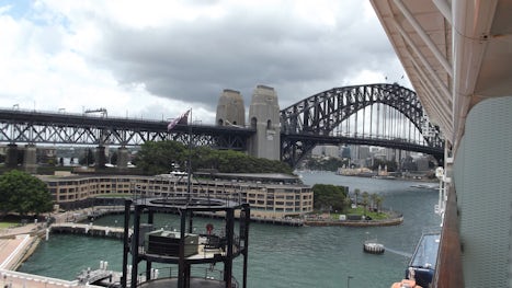 Sydney Harbour Bridge from our balcony on Solstice.