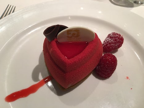 One of the many delicious sweets. Raspberry Chocolate Mousse Heart