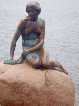 The Little Mermaid guards the harbor in Copenhagen