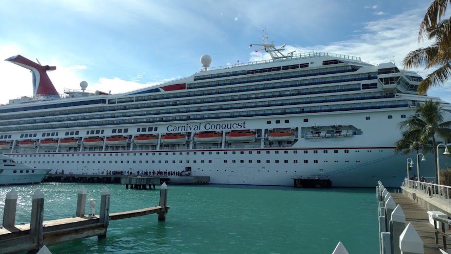 Carnival Conquest in port at Key West, Florida, USA.