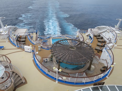 Back of the ship - multiple smaller pools and spas.