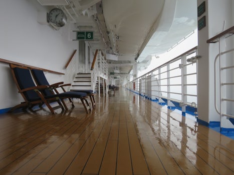 The deck on level 7 during. You can walk all the way around the ship