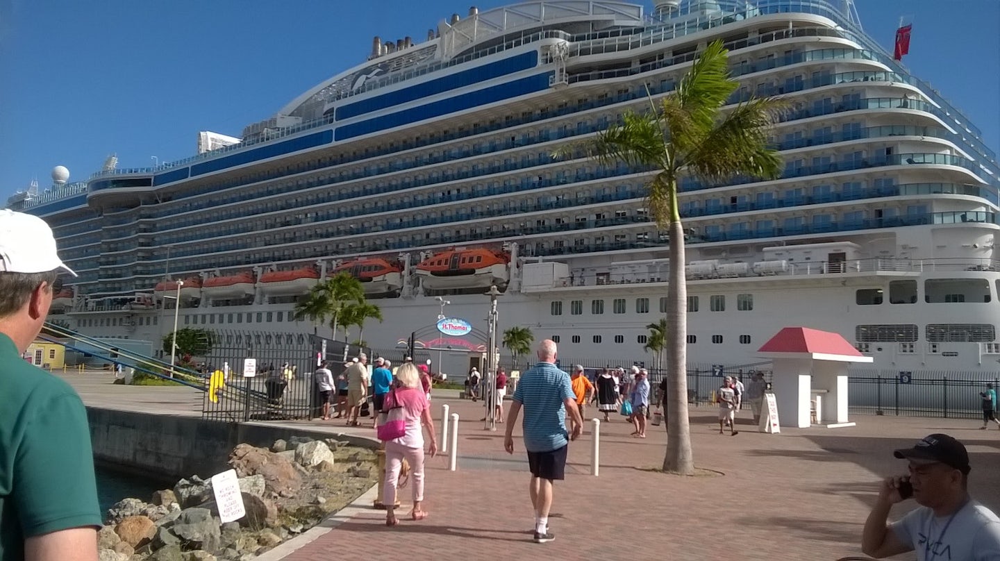 The beautiful Royal Princess, in port in St Thomas.