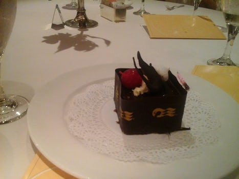 Special Birthday cake in Rigoletto Restaurant.  SO decadent!  yum.