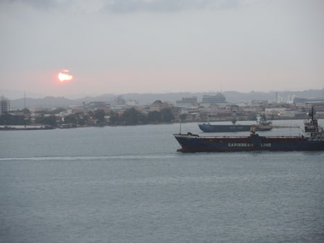 Sunrise on Caribbean side of Panama Canal