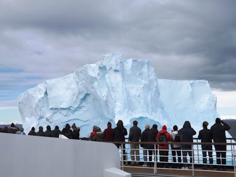 The Captain pulled the ship as close as possible to this large iceberg to give us a better view. The berg was taller then the ship and was small compared to others we passed. Just another example of HAL going that extra yard for its guests