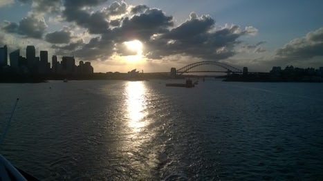 Leaving Sydney behind. View from an aft balcony.