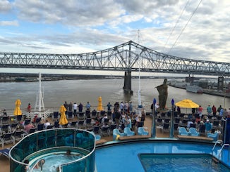 Aft pool view prior to sail away in New Orleans