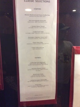typical menu
