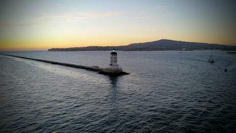 Leaving Port Los Angeles, heading out to sea.