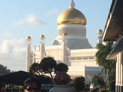 The all gold dome of the palace of the Sultan of Brunei.