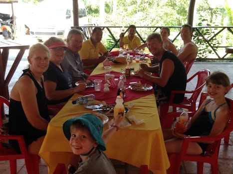 Great lunch after Cave Tubing in Belize.
