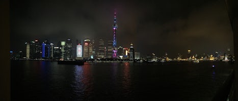 Shanghai's Pudong district from our cabin.