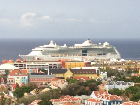View of the ship from bridge in Curacao
