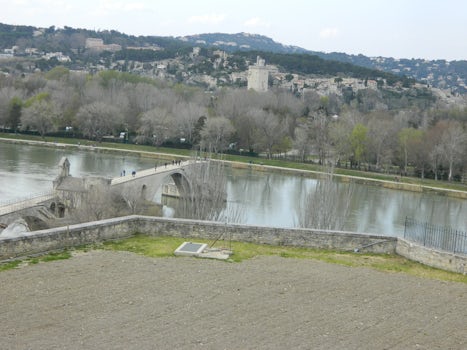 Remaining arches of of the ancient Pont-Saint-Benedet - made famous by the children's song "Sur le Pont d'Avignon," "On the bridge at Avignon!."