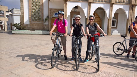 Family off on their Bike Tour in Agadir