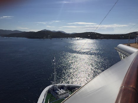 Arriving in St. Thomas, view from the balcony.