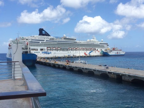 Norwegian Dawn docked in Cozumel.