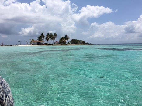 Goffs Caye as we approached