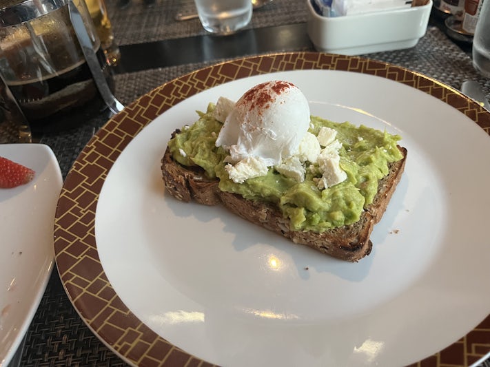 Exclusive breakfast option for penthouse, whole grain toast with fresh avocado and an egg to order!